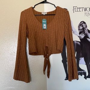 Cropped Bell Sleeved Top. NEW WITH TAGS!